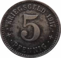 (№1917) Монета Германия 1917 год 5 Pfennig