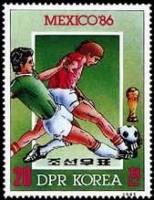 (1985-089) Марка Северная Корея "Футбол (1)"   ЧМ по футболу 1986, Мексика III Θ