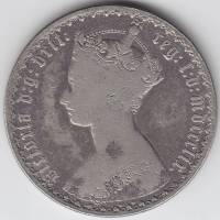 (1859) Монета Великобритания 1859 год 1 флорин "Королева Виктория"  Серебро Ag 925  UNC