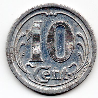 (№1922) Монета Франция 1922 год 10 Centimes