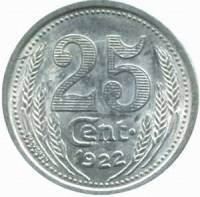 (№1922) Монета Франция 1922 год 25 Centimes (Торговая палата д)