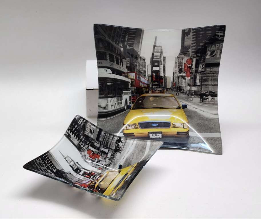 Салатники квадратные 2 штуки Нью-Йорк стекло