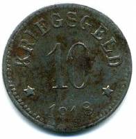 (№1918) Монета Германия 1918 год 10 Pfennig