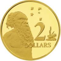 () Монета Австралия 2001 год 2 доллара ""   Биметалл (Платина - Золото)  UNC