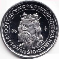 (2008) Монета Британские Виргинские острова 2008 год 10 долларов "Эдвард III"  Серебро Ag 925 Серебр