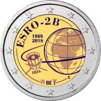 (021) Монета Бельгия 2018 год 2 евро "Запуск спутника ESRO 2B. 50 лет"  Биметалл  UNC