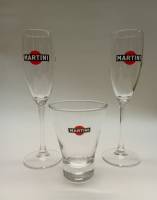 Бокалы фужеры 2 шт и стакан Мартини Martini коллекционные стекло