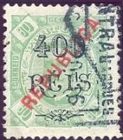 (№1915-179) Марка Мозамбик 1915 год "Король Д Карлос I Местные Надпечатки", Гашеная