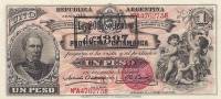 (№1888P-S1111b) Банкнота Аргентина 1888 год "1 Peso"