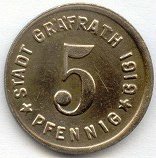 (№1919) Монета Германия 1919 год 5 Pfennig
