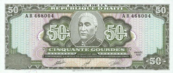  Банкнота Гаити 1991 год 50     UNC