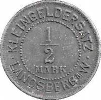 (№1917) Монета Германия 1917 год frac12; Mark