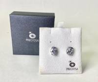 Серьги гвоздики серебро 925 пр 4,5 гр цирконий Preciosa Чехия в подарочной коробке