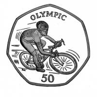 () Монета Остров Мэн 2012 год 50 пенсов ""  Биметалл (Серебро - Ниобиум)  AU