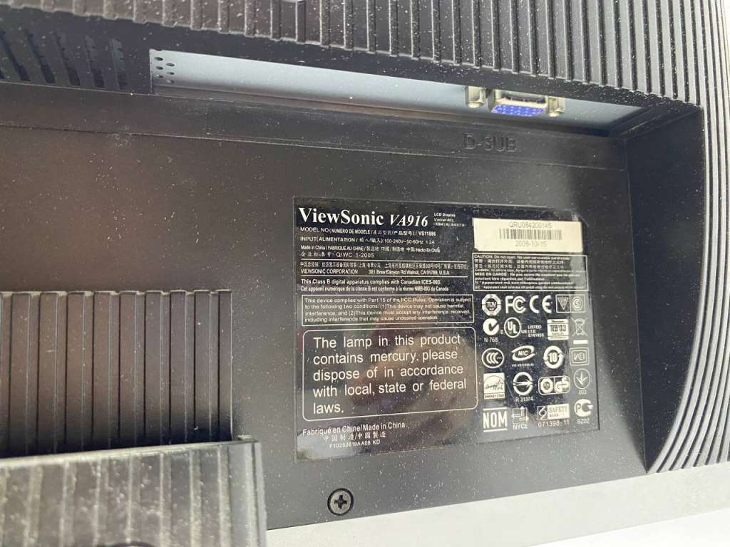 Монитор ViewSonic VA916 состояние на фото