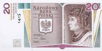(2015) Банкнота Польша 2015 год 20 злотых "Ян Длугош 600 лет со дня рождения"   Буклет