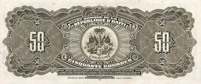  Банкнота Гаити 1986 год 50     UNC