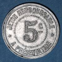 (№1921) Монета Франция 1921 год 5 Centimes (Питание - Ошибка)
