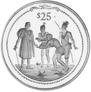 () Монета Британские Виргинские острова 1992 год 25  ""    AU