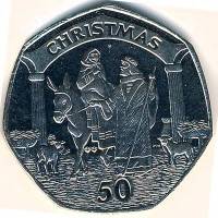 () Монета Гибралтар 2003 год 50 пенсов ""   AU