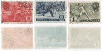 1940-22 25 26 Серия Набор марок 3 шт СССР  Смесь перфораций Физкультурный Комплекс ГТО II Θ