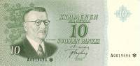 (1963) Банкнота Финляндия 1963 год 10 марок    UNC