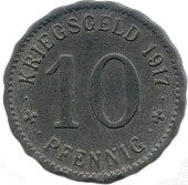 (1917) Монета-нотгельд Германия (Хаген) 1917 год 10 пфеннингов   Цинк  VF