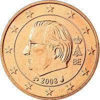 (2008) Монета Бельгия 2008 год 5 центов  2 тип. с МД Сталь, покрытая медью  UNC