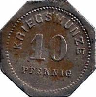 (№1917) Монета Германия 1917 год 10 Pfennig