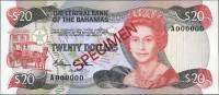  Банкнота Багамские острова Багамы 1984 год 20     UNC