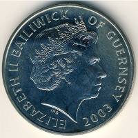 () Монета Остров Гернси 2003 год 5 фунтов ""   AU