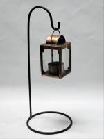 Подсвечник-фонарь подвесной на ножке стекло металл (сост. на фото)