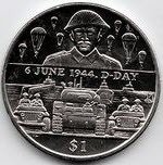 (2004) Монета Британские Виргинские острова 2004 год 1 доллар "Высадка в Нормандии. Десант"  Медь-Ни