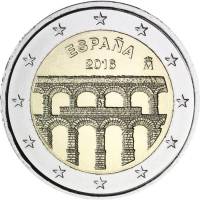 (013) Монета Испания 2016 год 2 евро "Сеговия"  Биметалл  VF