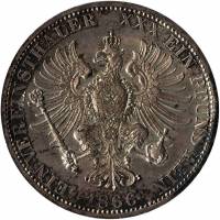 () Монета Германия (Пруссия) 1866 год   ""   Серебро Ag 900  XF