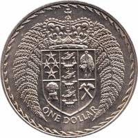 (1975, большой герб) Монета Новая Зеландия 1975 год 1 доллар "Герб "  Медь-Никель  UNC