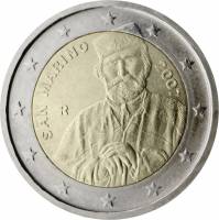 (004) Монета Сан-Марино 2007 год 2 евро "Джузеппе Гарибальди"  Биметалл  UNC