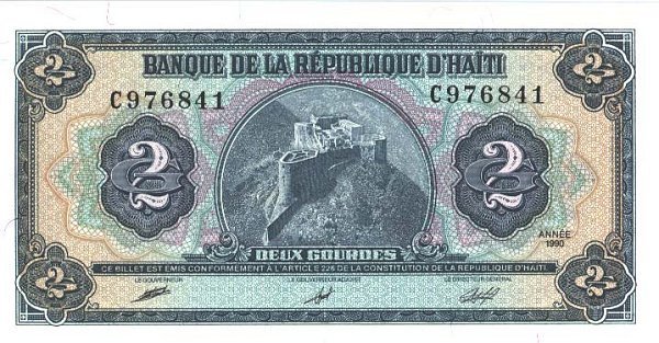  Банкнота Гаити 1990 год 2     UNC