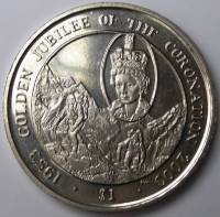 (2003) Монета Британские Виргинские острова 2003 год 1 доллар "Елизавета II. 50 лет коронации"  Медь