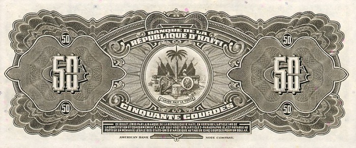  Банкнота Гаити 1986 год 50     UNC