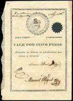 (№1820P-S107) Банкнота Аргентина 1820 год "5 Pesos"