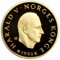 (№1992km442) Монета Норвегия 1992 год 1,500 Kroner (ХVII Зимняя Олым. Игры 1994 Лиллехаммер)