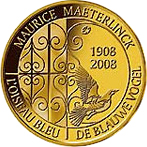 (04) Монета Бельгия 2008 год 50 евро "Синяя птица"  Золото Au 999  PROOF