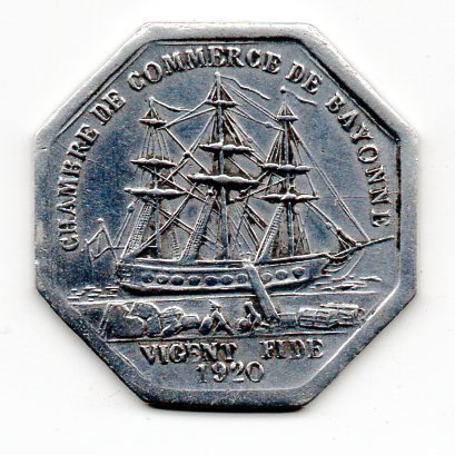 (№1920) Монета Франция 1920 год 50 Centimes