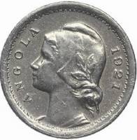 (1921) Монета Португальская Ангола 1921 год 20 центаво "Либертина"  Медь-Никель  XF