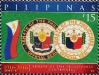 (№2016-5038) Марка Филиппины 2016 год "Сенат Филиппин Сентенниал", Гашеная