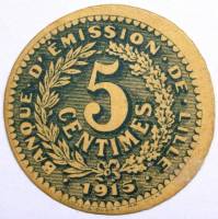 (№1915) Монета Франция 1915 год 5 Centimes