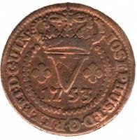(№1752km6) Монета Ангола 1752 год 5 Reacute;is (В)