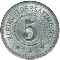 (№1919) Монета Германия 1919 год 5 Pfennig