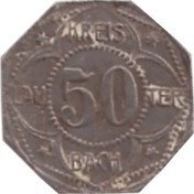 (№1918) Монета Германия 1918 год 50 Pfennig